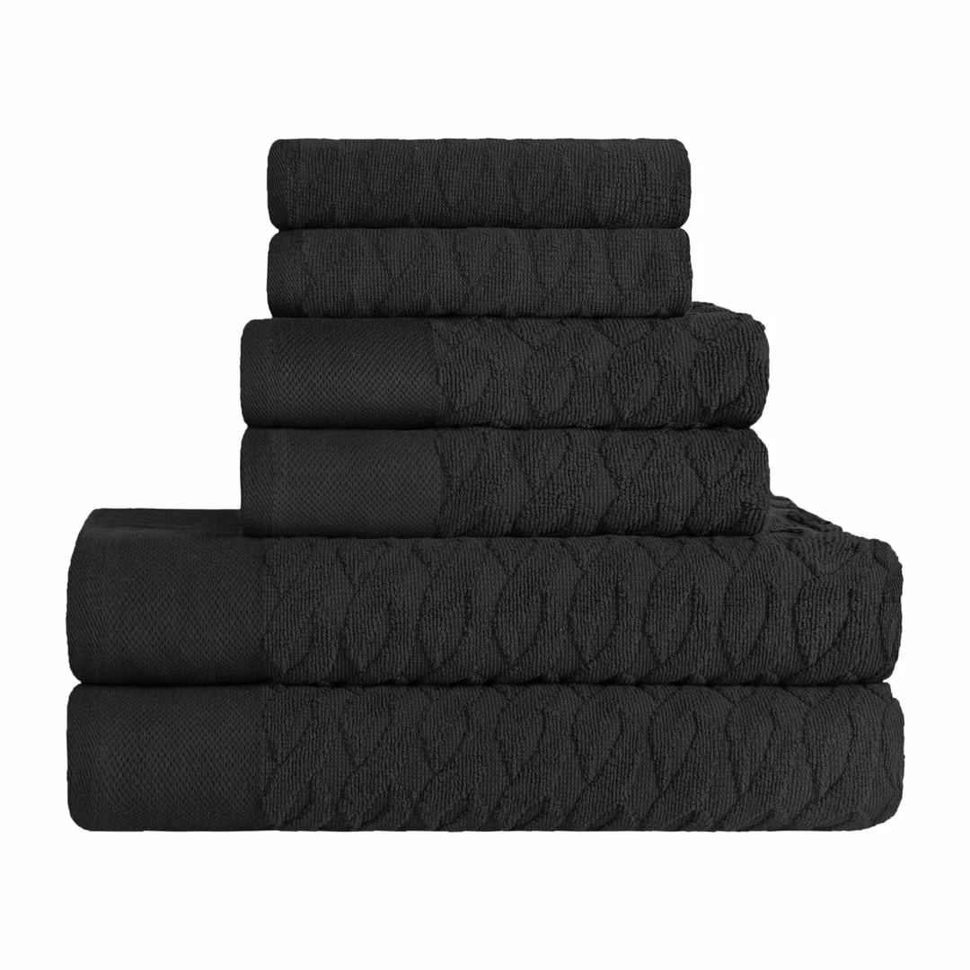 Superior Turkish Cotton Infinity Jacquard Assorted 6-Piece Towel Set 5 Superior Turkish Cotton Infinity Jacquard Assorted 6-Piece Towel Set - Image 5
