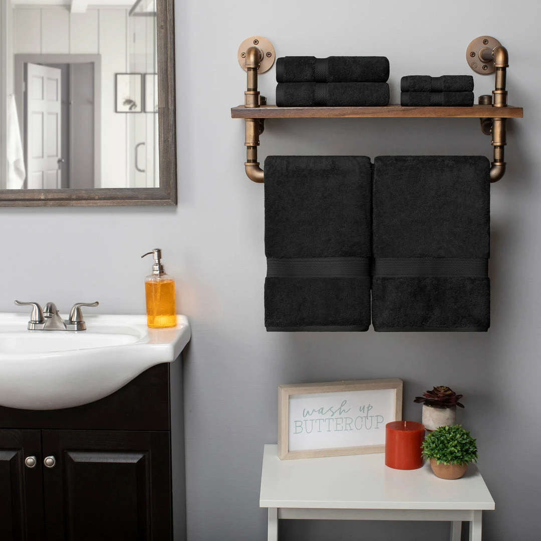 Superior Solid Egyptian Cotton 6-Piece Towel Set 2 Superior Solid Egyptian Cotton 6-Piece Towel Set - Image 2