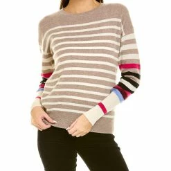 women Kier + J Striped Cashmere Sweater