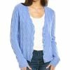 women Kier + J Cable Knit Cashmere Cardigan