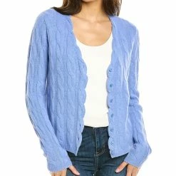 women Kier + J Cable Knit Cashmere Cardigan