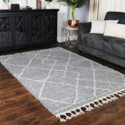 Superior Theia Boho Geometric Diamonds Indoor Polypropylene Plush Shag Area Rug with Tassels -Cheap Superior Store 23c738430104484690dd94180f871079 1080x
