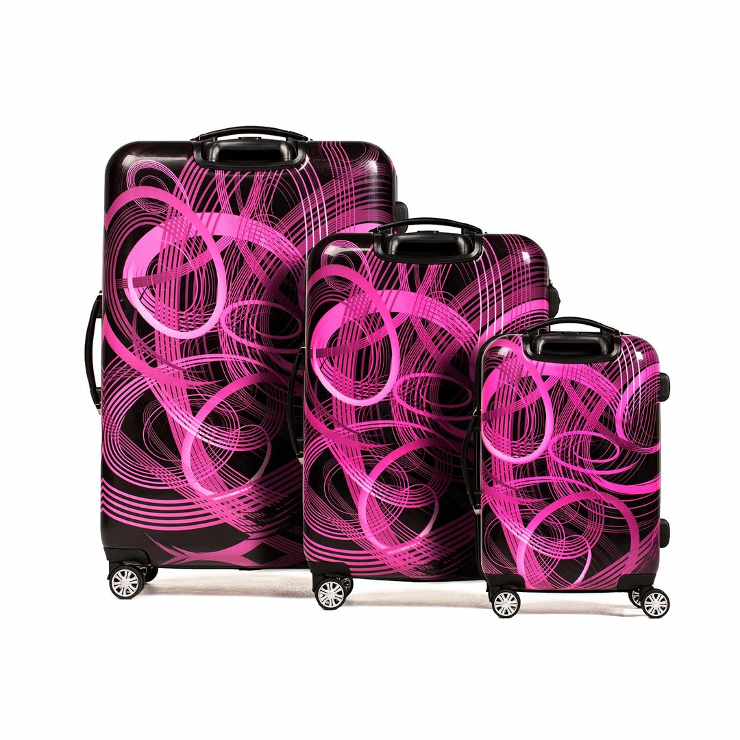 Ful Pink Neon Laser Atomic FŪL Rolling Luggage Set 22" 24" 28" 2 Ful Pink Neon Laser Atomic FŪL Rolling Luggage Set 22" 24" 28" - Image 2
