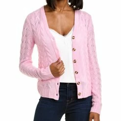 women Kier + J Cable V-Neck Cashmere Cardigan