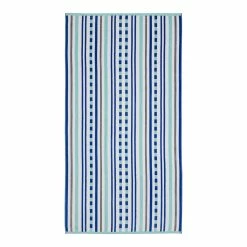 Superior Cotton Stitch Stripe Textured (set of 2) Oversized Beach Towel