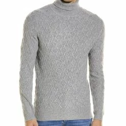 men Kier + J Big Pattern Wool & Cashmere-Blend Turtleneck Sweater