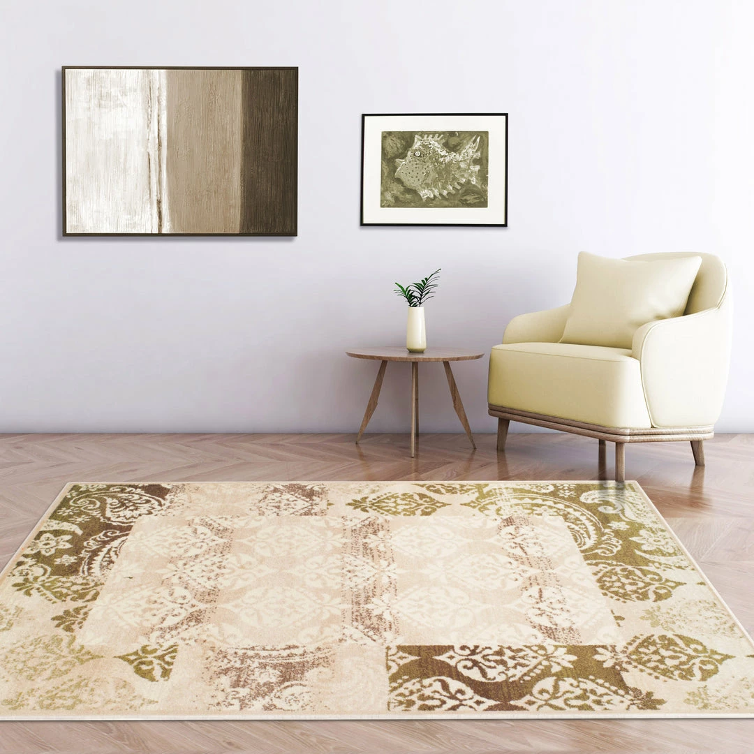 Superior Mystique Modern Damask Oriental Polypropylene Indoor Area Rug or Runner 2 Superior Mystique Modern Damask Oriental Polypropylene Indoor Area Rug or Runner - Image 2