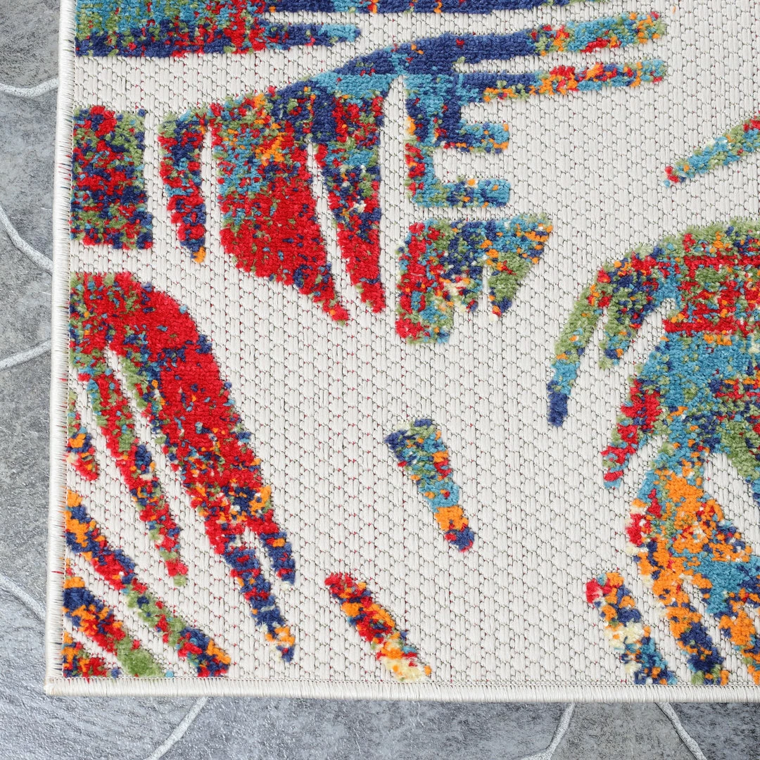 Superior Modern Abstract Botanical Leaves Polypropylene Indoor/Outdoor Area Rug 3 Superior Modern Abstract Botanical Leaves Polypropylene Indoor/Outdoor Area Rug - Image 3