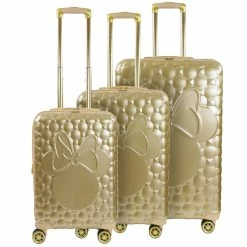 Ful Disney Minnie Quilted 3D Molded 3-Piece Luggage Set Gold
