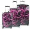 Ful Pink Neon Laser Atomic FŪL Rolling Luggage Set 22" 24" 28"