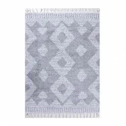 Superior Lorelei Bohemian Geometric Indoor Polypropylene Plush Shag Area Rug with Tassels