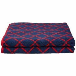 Superior Plush and Absorbent Cotton Oversized 2-Piece Geometric Diamond Bath Towel Set