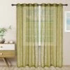 Superior Moden Rustic Bohemian Floral Textured Sheer Grommet Curtain Panel Set