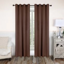 Superior Thermal Insulated Solid Blackout Curtain Panel Set with Grommet Topper