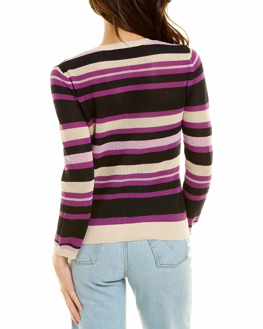 Kier + J women KIER+J Striped Mesh Cardigan 2 Kier + J women KIER+J Striped Mesh Cardigan - Image 2