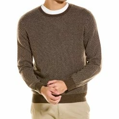 men Kier + J Fancy Stitch Wool & Cashmere-Blend Crewneck Sweater