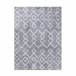 Superior Alia Boho Geometric Diamonds Indoor Plush Shag Area Rug