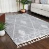 Superior Serafina Boho Tribal Geometric Polypropylene Indoor Shag Area Rug with Tassels