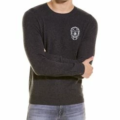 men Kier + J Embroidered Skull Wool & Cashmere-Blend Crewneck Sweater