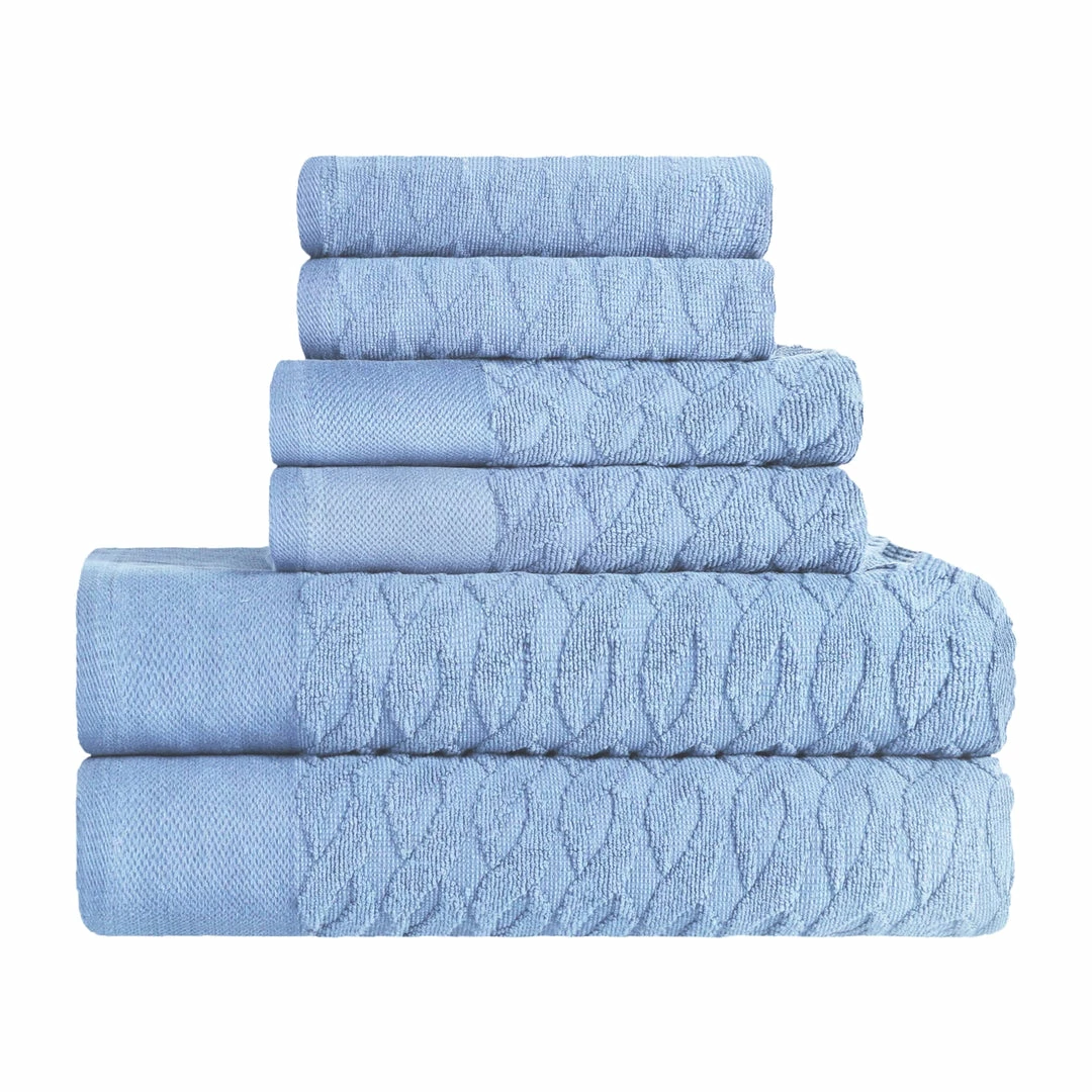 Superior Turkish Cotton Infinity Jacquard Assorted 6-Piece Towel Set 6 Superior Turkish Cotton Infinity Jacquard Assorted 6-Piece Towel Set - Image 6