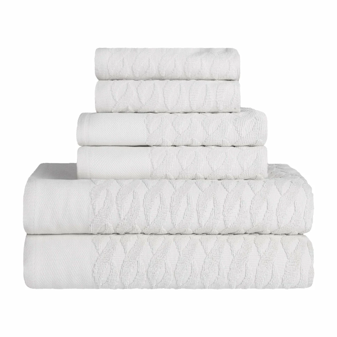 Superior Turkish Cotton Infinity Jacquard Assorted 6-Piece Towel Set 1 Superior Turkish Cotton Infinity Jacquard Assorted 6-Piece Towel Set