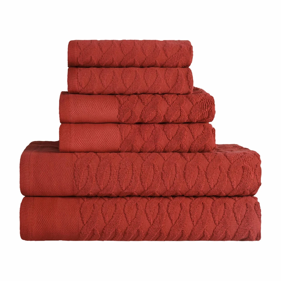 Superior Turkish Cotton Infinity Jacquard Assorted 6-Piece Towel Set 5 Superior Turkish Cotton Infinity Jacquard Assorted 6-Piece Towel Set - Image 5