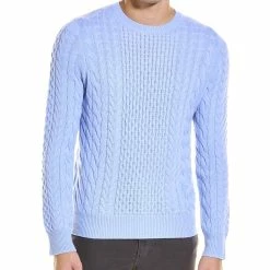men Kier + J Fisherman Cable Wool & Cashmere-Blend Crewneck Sweater