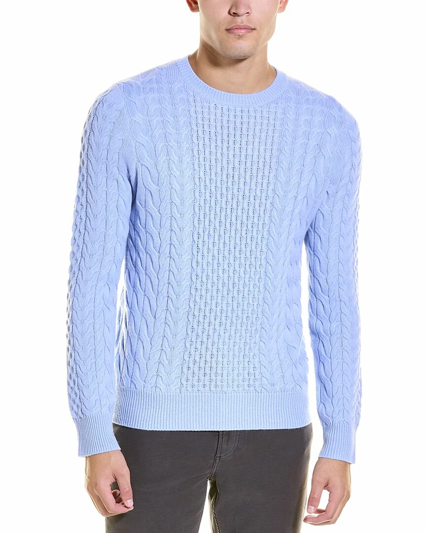 men Kier + J Fisherman Cable Wool & Cashmere-Blend Crewneck Sweater 1 men Kier + J Fisherman Cable Wool & Cashmere-Blend Crewneck Sweater