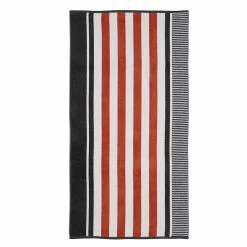 Superior Checkered Striped Cotton Oversized 2-Piece Beach Towel Set