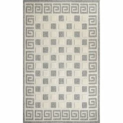 Superior Modern Geometric Greek Key Polypropylene Indoor/Outdoor Area Rug