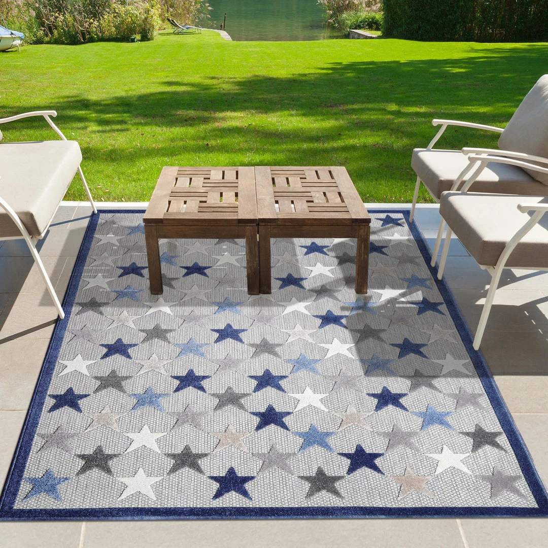 Superior Stars Modern Geometric Polypropylene Indoor/Outdoor Area Rug 2 Superior Stars Modern Geometric Polypropylene Indoor/Outdoor Area Rug - Image 2