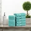 Superior Contemporary Modern Plush and Absorbent Traditional Casual Egyptian Cotton 6-Piece Face Towel Set