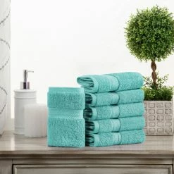 Superior Contemporary Modern Plush and Absorbent Traditional Casual Egyptian Cotton 6-Piece Face Towel Set