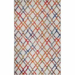 Superior Modern Diamond Geometric Lattice Polypropylene Indoor/Outdoor Area Rug