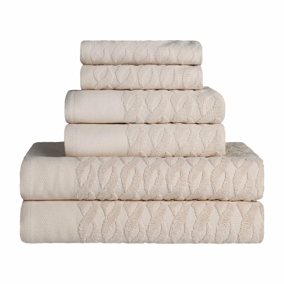 Superior Turkish Cotton Infinity Jacquard Assorted 6-Piece Towel Set 7 Superior Turkish Cotton Infinity Jacquard Assorted 6-Piece Towel Set - Image 7