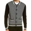 men Kier + J Houndstooth Wool & Cashmere-Blend Cardigan