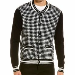 men Kier + J Houndstooth Wool & Cashmere-Blend Cardigan