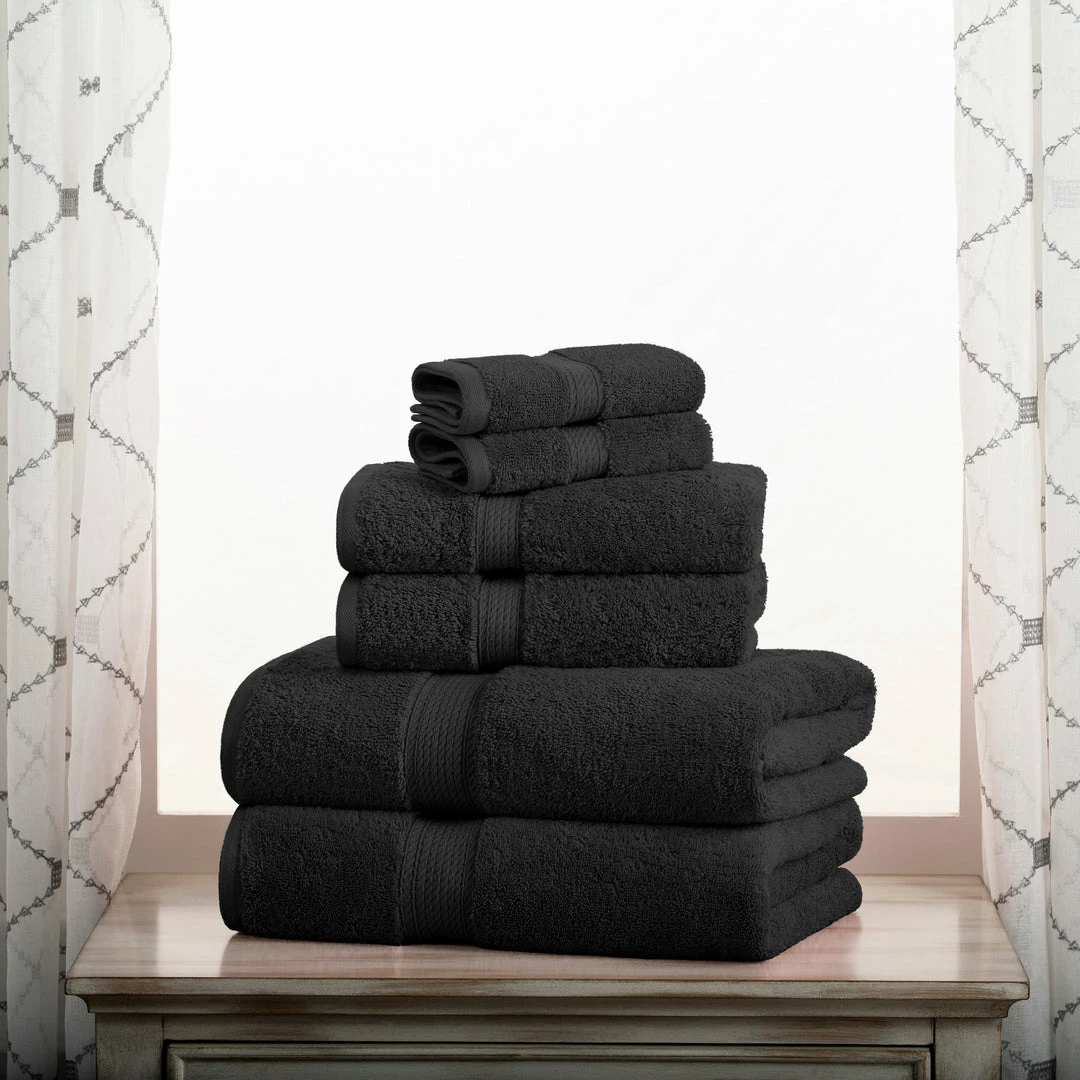 Superior Solid Egyptian Cotton 6-Piece Towel Set 3 Superior Solid Egyptian Cotton 6-Piece Towel Set - Image 3