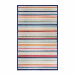 Superior Casual Geometric Stripe Polypropylene Indoor/Outdoor Area Rug