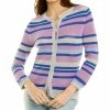 Kier + J women KIER+J Striped Mesh Cardigan