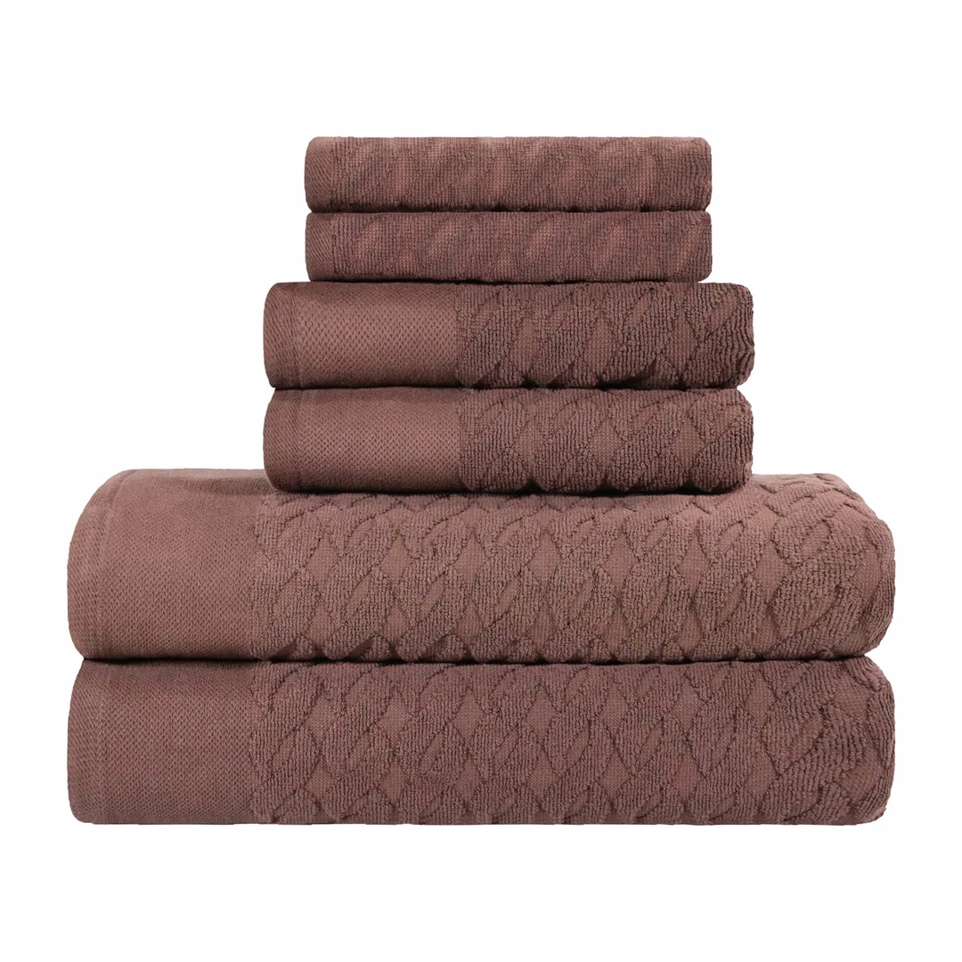 Superior Turkish Cotton Infinity Jacquard Assorted 6-Piece Towel Set 7 Superior Turkish Cotton Infinity Jacquard Assorted 6-Piece Towel Set - Image 7