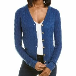 women Kier + J Cable V-Neck Cashmere Cardigan