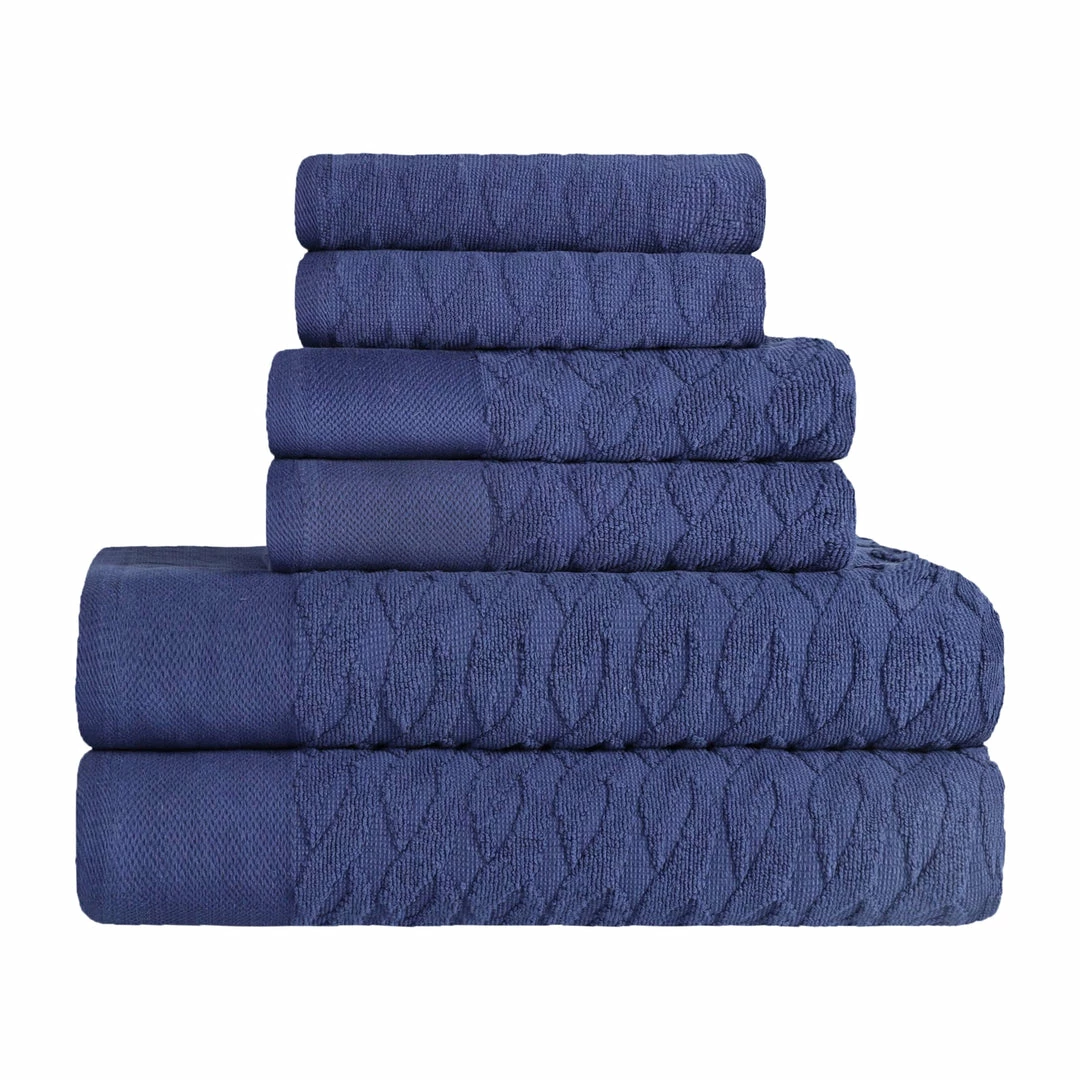 Superior Turkish Cotton Infinity Jacquard Assorted 6-Piece Towel Set 1 Superior Turkish Cotton Infinity Jacquard Assorted 6-Piece Towel Set