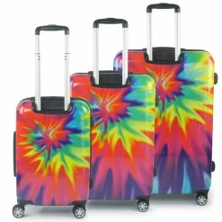 Ful Tie-dye Rainbow Swirl FŪL 3Pcs Rolling Luggage Set