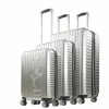 Disney Ful Mickey Mouse Striped ABS 3pc Set Spinner luggage set Silver