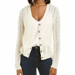women Kier + J Cable V-Neck Cashmere Cardigan