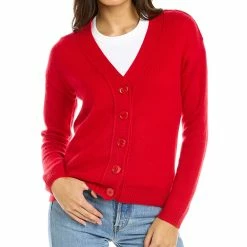 women Kier + J V-Neck Cashmere Cardigan