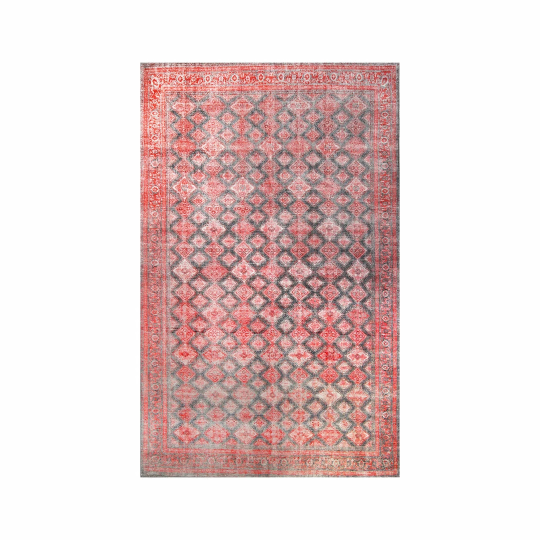Superior Distressed Diamond Geometric Polyester Flat-weave Indoor Area Rug 5 Superior Distressed Diamond Geometric Polyester Flat-weave Indoor Area Rug - Image 5
