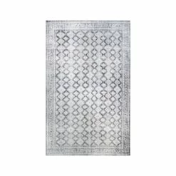 Superior Distressed Diamond Geometric Polyester Flat-weave Indoor Area Rug