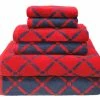 Superior Plush and Absorbent Cotton Oversized 6-Piece Geometric Diamond Assorted Towel Set